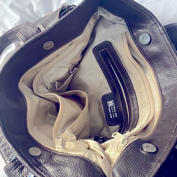 Michael Rome For M. Fine Dark Brown Genuine Leather Two Handle Tote - Picture 11 of 12